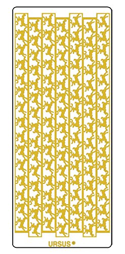 Ursus 593000128 - Kreativ Sticker Bordüre Rentier, gold, 5 Stickerbögen, selbstklebend, leicht abziehbar, ideal für Kartengestaltung, Scrapbooking und Dekorieren von Geschenken von Ursus