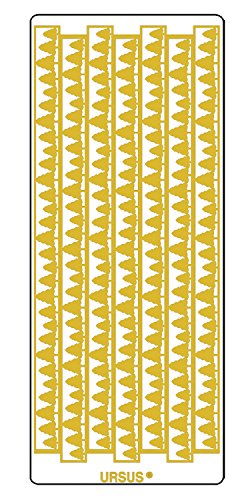 Ursus 593000129 - Kreativ Sticker Bordüre Weihnachtsbaum, gold, 5 Stickerbögen, selbstklebend, leicht abziehbar, ideal für Kartengestaltung, Scrapbooking und Dekorieren von Geschenken von Ursus