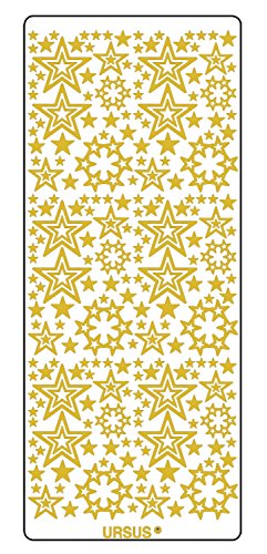 Ursus 59300065 - Kreativ Sticker, Sterne, 5 Blatt, gold von Ursus