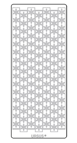 Ursus 593100130 - Kreativ Sticker Bordüre Schneeflocke, silber, 5 Stickerbögen, selbstklebend, leicht abziehbar, ideal für Kartengestaltung, Scrapbooking und Dekorieren von Geschenken von Ursus