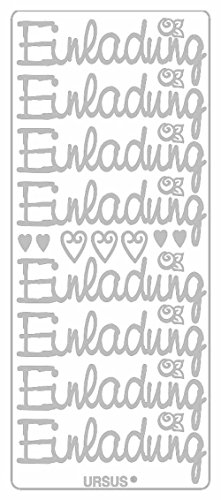 Ursus 59310077 - Kreativ Sticker, Einladung groß, silber, 5 Blatt, selbstklebend, Ideal zur Kartengestaltung und zum Dekorieren von Geschenken, Stickerbogen ca. 10 x 23 cm Ursus 59310077 - Kreativ Sticker, Einladung groß, silber, 5 Blatt, selbstklebend, Ideal zur Kartengestaltung und zum Dekorieren von Geschenken, Stickerbogen ca. 10 x 23 cm von Ursus