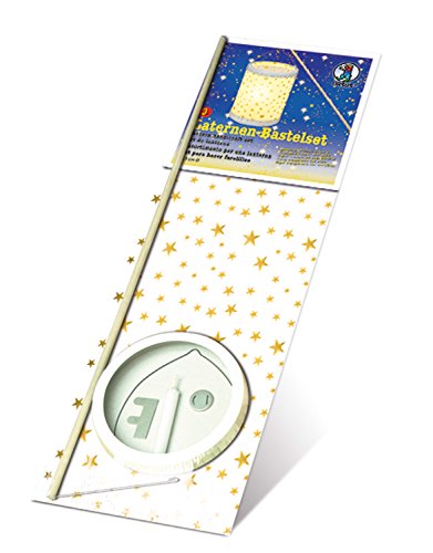 Ursus 6720000 - Laternen Bastelset, Sterne gold, ca. 20 x 15,3 cm, aus Transparentpapier, Set zum Erstellen von selbstgebastelten Laternen, ideal geeignet für den nächsten Laternenlauf von Ursus