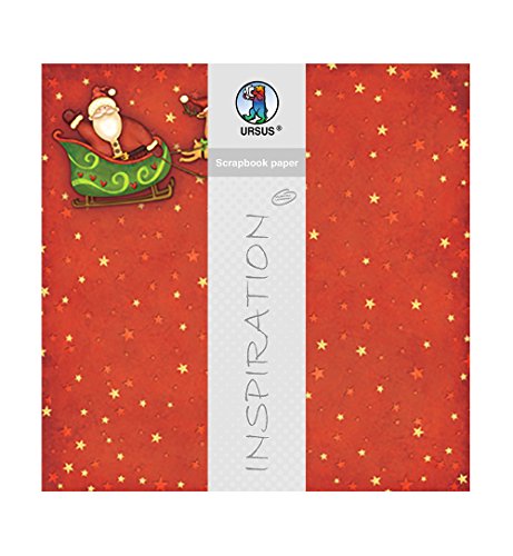 Ursus 703000143 - Premium Glitter Scrapbook paper, Santa Claus, ca. 30,5 x 30,5 cm, 190 g/qm, 5 Blatt mit Banderole, beidseitig bedruckt, Vorderseite mit Glitter veredelt, Motiv 143 Ursus 703000143 - Premium Glitter Scrapbook paper, Santa Claus, ca. 30,5 x 30,5 cm, 190 g/qm, 5 Blatt mit Banderole, beidseitig bedruckt, Vorderseite mit Glitter veredelt, Motiv 143 von Ursus