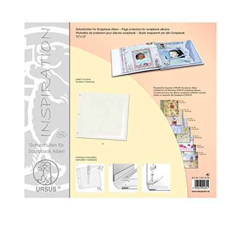 Ursus 71500000 - Schutzhüllen für Scrapbook Alben, ca. 30,5 x 30,5 cm, 5 Schutzhüllen, ideal für Scrapbook Alben Memories, PVC und säurefrei von Ursus