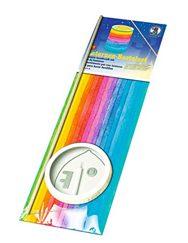 Ursus 7430000 - Laternen Bastelset, Regenbogen Streifen, ca. 20 x 15,3 cm, aus Transparentpapier, Set zum Erstellen von selbstgebastelten Laternen, ideal geeignet für den Laternenlauf von Ursus