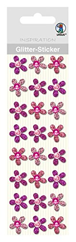 Ursus 75000004 - Glitter Sticker, Blüten, rosa, 24 Stück, selbstklebend, einfach von der Folie abzuziehen, in verschiedenen Farbtönen, geeignet für Scrapbooking, Kartengestaltung und zur Dekoration Ursus 75000004 - Glitter Sticker, Blüten, rosa, 24 Stück, selbstklebend, einfach von der Folie abzuziehen, in verschiedenen Farbtönen, geeignet für Scrapbooking, Kartengestaltung und zur Dekoration von Ursus