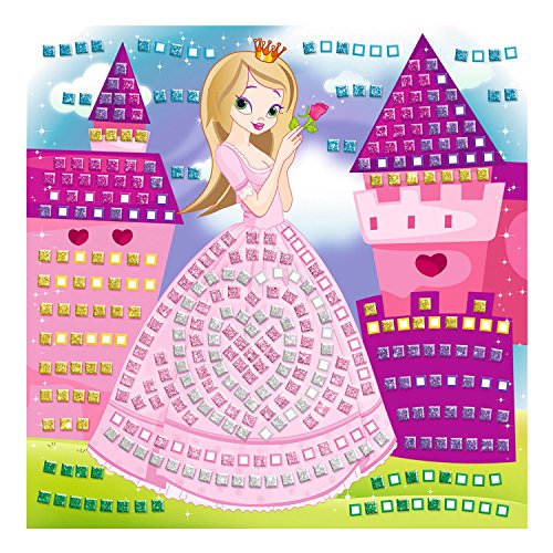 Ursus 8420001 - Moosgummi Mosaikbild Glitter, Prinzessin, zum Gestalten eines Moosgummi Bildes, Set mit 432 Moosgummistickern in verschiedenen Farben, Vorlage, Aufsteller, inklusive Bastelanleitung von Ursus