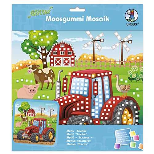 Ursus 8420017 - Glitter Moosgummi Mosaik-Bild "Traktor", Bastelset für ein Klebebild aus Moosgummi-Stickern, ca. 25 x 25 cm mit Aufsteller, Mittel Ursus 8420017 - Glitter Moosgummi Mosaik-Bild "Traktor", Bastelset für ein Klebebild aus Moosgummi-Stickern, ca. 25 x 25 cm mit Aufsteller, Mittel von Ursus