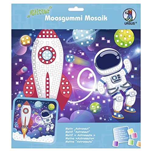 Ursus 8420019 - Glitter Moosgummi Mosaik-Bild "Astronaut", Bastelset für ein Klebebild aus Moosgummi-Stickern, ca. 25 x 25 cm mit Aufsteller Ursus 8420019 - Glitter Moosgummi Mosaik-Bild "Astronaut", Bastelset für ein Klebebild aus Moosgummi-Stickern, ca. 25 x 25 cm mit Aufsteller von Ursus