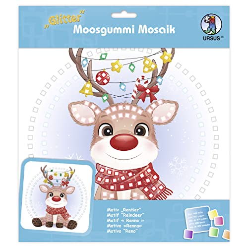 Ursus 8420020 - Glitter Moosgummi Mosaik-Bild "Rentier", Bastelset für ein Klebebild aus Moosgummi-Stickern, ca. 25 x 25 cm mit Aufsteller, Mittel Ursus 8420020 - Glitter Moosgummi Mosaik-Bild "Rentier", Bastelset für ein Klebebild aus Moosgummi-Stickern, ca. 25 x 25 cm mit Aufsteller, Mittel von Ursus