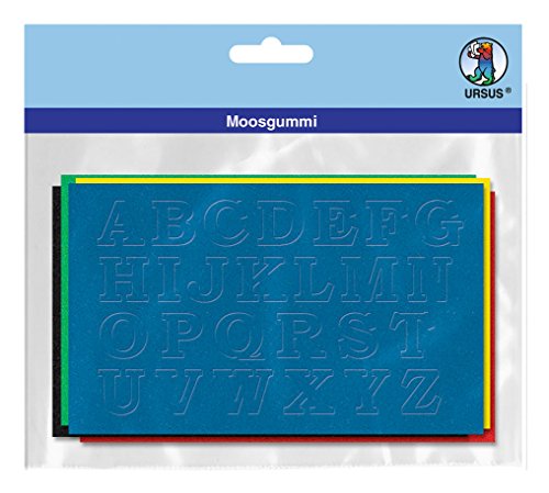 Ursus 8460099 - Moosgummi Buchstaben, 130 Stück in 5 verschiedenen Farben, ca. 1,5 x 1,5 cm, lichtbeständig, wasserfest, flexibel, knickfest, einfach zu kleben, ideal als Geschenk für die Einschulung von Ursus