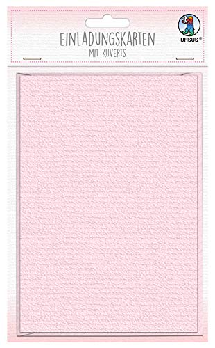 Ursus 90260026 - Einladungskarten mit Kuverts, rosa, 6 Doppelkarten 200 g/qm, ca. 11,9 x 17 cm, zum selber Gestalten, 6 Kuverts 100 g/qm, ca. 12,4 x 17,2 cm Ursus 90260026 - Einladungskarten mit Kuverts, rosa, 6 Doppelkarten 200 g/qm, ca. 11,9 x 17 cm, zum selber Gestalten, 6 Kuverts 100 g/qm, ca. 12,4 x 17,2 cm von Ursus