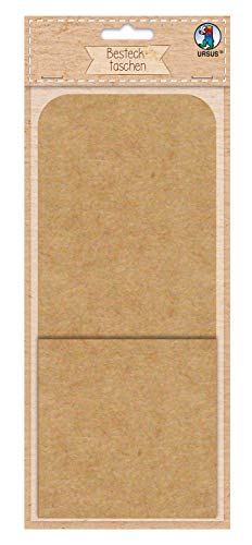 Ursus 90730000 - Bestecktschen, ca. 23,6 x 9,98 cm, 250 g/qm, 6 Taschen für Besteck, zum Zusammenstecken, aus Kraftkarton von Ursus