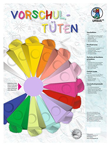 Ursus 9730060 - Vorschultüte aus Kraftkarton, flieder, 2 Stück, ca. 11,5 x 25 x 11,5 cm, gelasert und genutet, inklusive Bastelanleitung, zum Selbstgestalten, für Jungen und Mädchen von Ursus