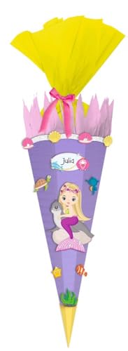 Ursus 9870013 - Schultüte Bastelset Easy Line, Meerjungfrau, sechseckig, Höhe ca. 68 cm, Durchmesser ca. 20 cm, aus 3D Colorwellpappe 260 g/qm, alle Teile vorgestanzt, inklusive Bastelanleitung Ursus 9870013 - Schultüte Bastelset Easy Line, Meerjungfrau, sechseckig, Höhe ca. 68 cm, Durchmesser ca. 20 cm, aus 3D Colorwellpappe 260 g/qm, alle Teile vorgestanzt, inklusive Bastelanleitung von Ursus