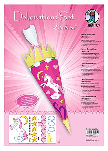 Ursus 9880001F - Dekorationsset Einhorn, 4 Bogen Bastelkarton DIN A4, beidseitig bedruckt, vorgestanzt, genutet, zum Dekorieren einer Schultüte, teilweise veredelt, mit Satinband, mehrfarbig Ursus 9880001F - Dekorationsset Einhorn, 4 Bogen Bastelkarton DIN A4, beidseitig bedruckt, vorgestanzt, genutet, zum Dekorieren einer Schultüte, teilweise veredelt, mit Satinband, mehrfarbig von Ursus