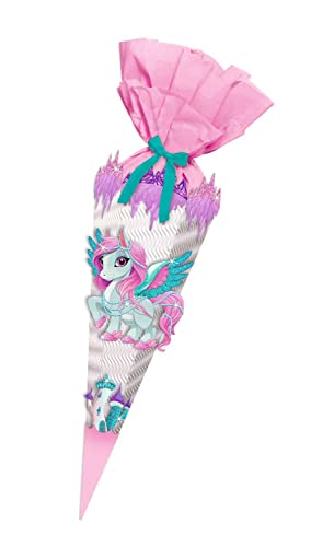 Ursus 9890001 - Schultüte Bastelset Easy Line Pegasus, 6 eckig, Höhe ca. 41 cm, Durchmesser ca. 15 cm, von 3 - 99 Jahren, alle Teile vorgestanzt, inklusive Bastelanleitung, zum Selbstgestalten von Ursus