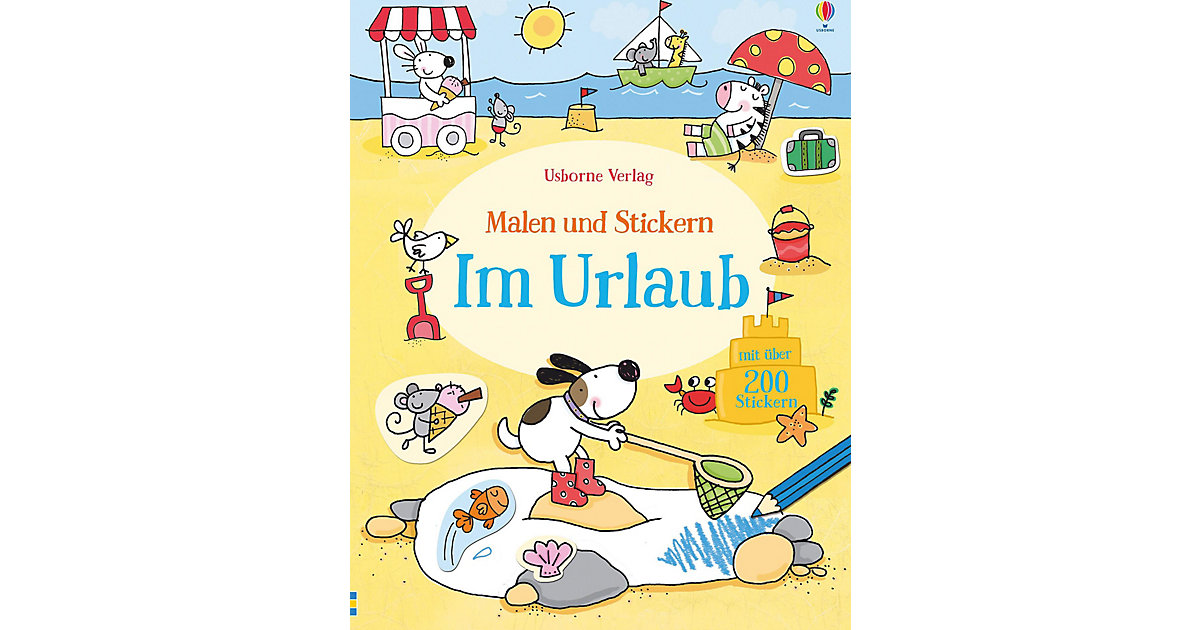 Buch - Malen und Stickern: Im Urlaub von Usborne Verlag