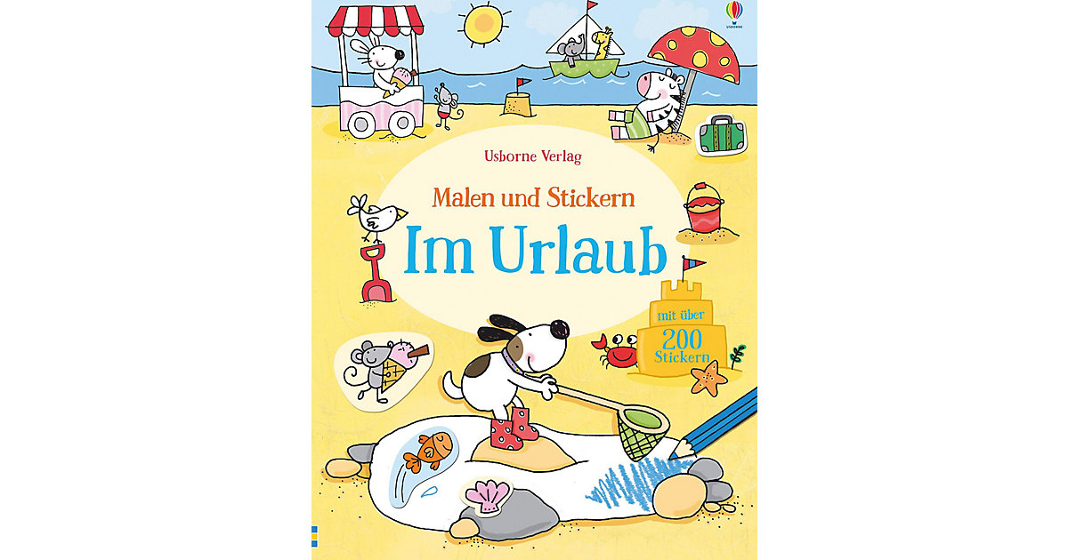 Buch - Malen und Stickern: Im Urlaub Buch - Malen und Stickern: Im Urlaub von Usborne Verlag