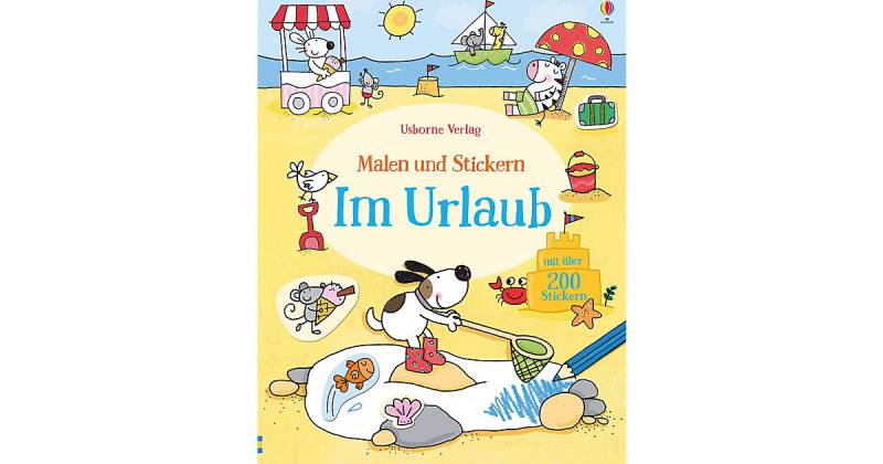 Buch - Malen und Stickern: Im Urlaub von Usborne Verlag