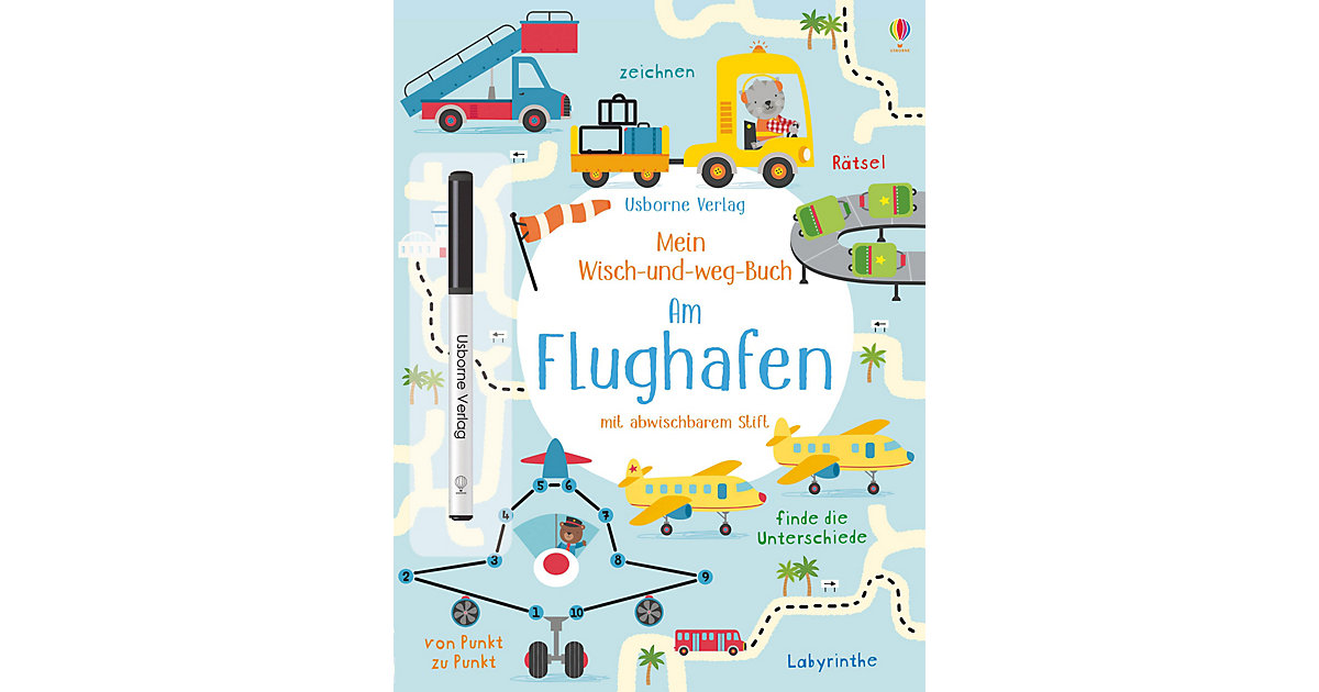 Buch - Mein Wisch-und-weg-Buch: Am Flughafen von Usborne Verlag