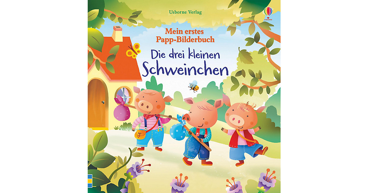 Buch - Mein erstes Papp-Bilderbuch: Die drei kleinen Schweinchen von Usborne Verlag