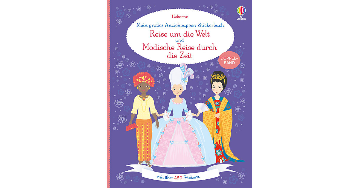 Buch - Mein großes Anziehpuppen-Stickerbuch: Reise um die Welt und Modische Reise durch die Zeit von Usborne Verlag