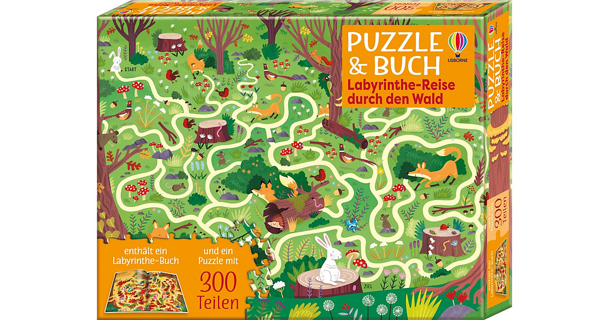 Buch - Puzzle & Buch: Labyrinthe-Reise durch den Wald von Usborne Verlag