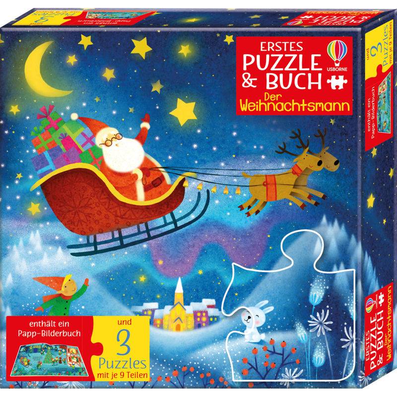 Erstes Puzzle & Buch: Der Weihnachtsmann von Usborne Verlag