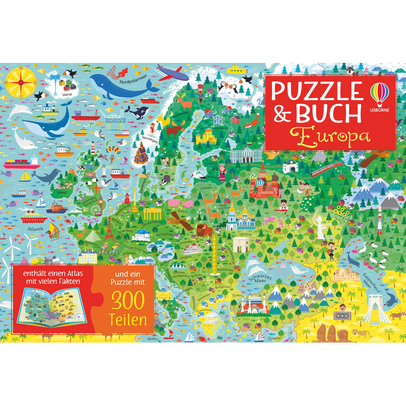Puzzle-und-Buch-Reihe - Puzzle & Buch: Europa von Usborne Verlag