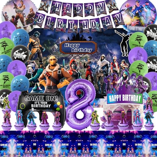 Fortnit geburtstagsdeko Videospiel Luftballon 8.Geburtstag Deko, Gaming Dekoration Set Mit Fortnit tortendeko, Game Hintergrund, Videospiel Controller Folienballons für Kinder geburtstagsdeko jungen Fortnit geburtstagsdeko Videospiel Luftballon 8.Geburtstag Deko, Gaming Dekoration Set Mit Fortnit tortendeko, Game Hintergrund, Videospiel Controller Folienballons für Kinder geburtstagsdeko jungen von Usizaxol