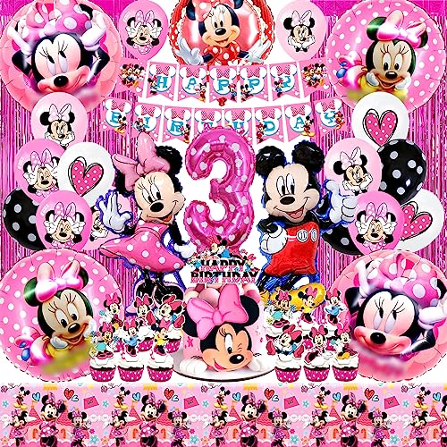 Minni Mouse Geburtstagsdeko Party Supplies, Minni Folienballons, Minni Luftballons Geburtstagsdeko 3 Jahre Mädchen Rosa für Birthday Party Supplies Dekoration Mit Mouse Tortendekofür Minni Themenparty Minni Mouse Geburtstagsdeko Party Supplies, Minni Folienballons, Minni Luftballons Geburtstagsdeko 3 Jahre Mädchen Rosa für Birthday Party Supplies Dekoration Mit Mouse Tortendekofür Minni Themenparty von Usizaxol