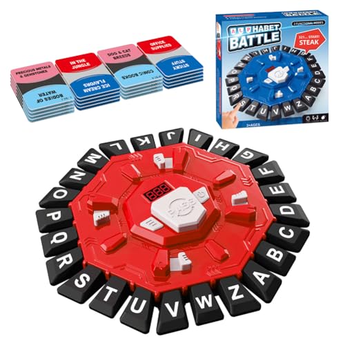 Buchstaben Spiel Rasende WöRter Deutsch, Wortspiel Think Abc WöRter Sturm Spiel Buchstabenspiel Mit 26 Wortspiel Words, Spiel Buchstaben DrüCken Mit Timer FüR Kinder Und Erwachsene (Rot Spanien) von Usper