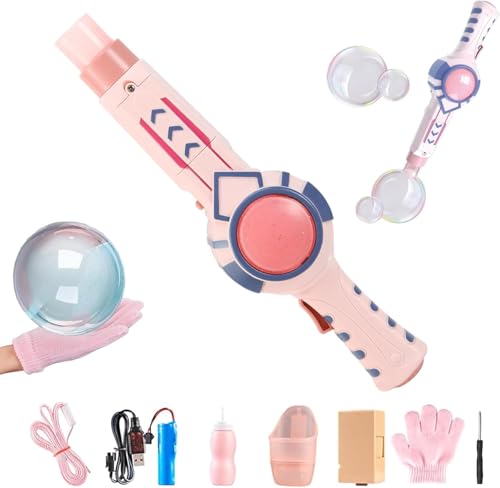 Rauch Seifenblasenmaschine,Smoke Bubble Machine Elastic Bubble Fog Wand Colorful Fog Bubble Maker for Party, Wedding, Birthday, Festival, Interactive Bubble Machine for Kids and Adults (B Rosa) von Usper
