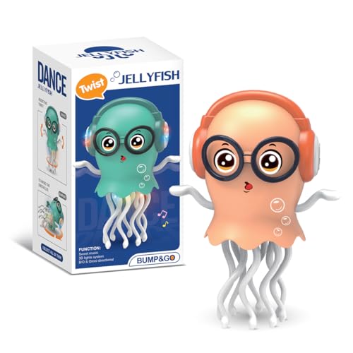 Usper Electric Dancing Octopus Toy, Magische Tanzende Krake Spielzeug Krake Kinder Elektrische PäDagogische Mit Led & Musik, Tanzendes Und Singendes Musikspielzeug FüR MäDchen Jungen (D Gelb) von Usper