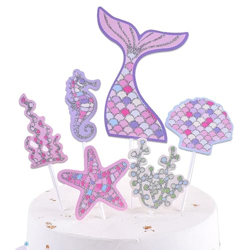 UtenTol Meerjungfrau Tortendeko meerjungfrau geburtstag deko cean Theme Topper Glitzer Torten Deko (Meerjungfrau 1) von UtenTol