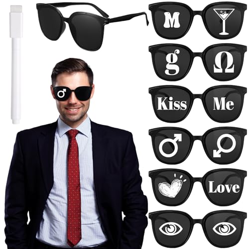 Utensilsto 16 Stück Party Sonnenbrille Set, mit Stift, Beach Party Sonnenbrillen Unisex, Damen Herren Lustige Partybrille, Hippie Brillen für Strandparty Erwachsene, Schwarz Utensilsto 16 Stück Party Sonnenbrille Set, mit Stift, Beach Party Sonnenbrillen Unisex, Damen Herren Lustige Partybrille, Hippie Brillen für Strandparty Erwachsene, Schwarz von Utensilsto