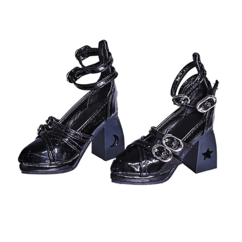 Uteruik BJD Puppe High Heel Schuhe 1/3 60cm BJD Puppe SD Puppe Schwarze Schnalle Schuhe Puppenzubehör von Uteruik