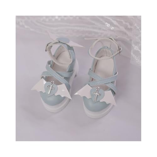 Uteruik BJD Puppe High Heel Schuhe 1/4 18 Zoll BJD Puppe SD Puppe Flügel Designed Lederschuhe Puppenzubehör Blau Uteruik BJD Puppe High Heel Schuhe 1/4 18 Zoll BJD Puppe SD Puppe Flügel Designed Lederschuhe Puppenzubehör Blau von Uteruik