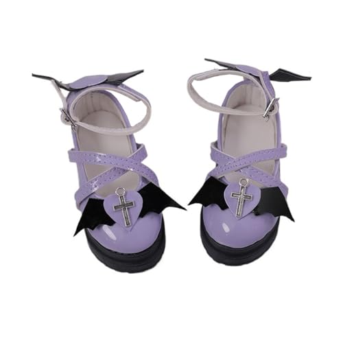 Uteruik BJD Puppe High Heel Schuhe 1/4 18 Zoll BJD Puppe SD Puppe Flügel Designed Lederschuhe Puppenzubehör Lila Uteruik BJD Puppe High Heel Schuhe 1/4 18 Zoll BJD Puppe SD Puppe Flügel Designed Lederschuhe Puppenzubehör Lila von Uteruik