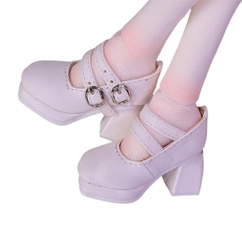 Uteruik BJD Puppe High Heel Schuhe 1/4 18 Zoll BJD Puppe SD Puppe Schnalle Schuhe Puppenzubehör Weiß Uteruik BJD Puppe High Heel Schuhe 1/4 18 Zoll BJD Puppe SD Puppe Schnalle Schuhe Puppenzubehör Weiß von Uteruik