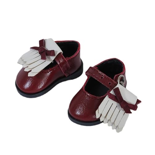 Uteruik BJD Puppe Lederschuhe 1/6 11,8 Zoll BJD Baumwollpuppe Dunkelrote Schuhe Puppenzubehör Uteruik BJD Puppe Lederschuhe 1/6 11,8 Zoll BJD Baumwollpuppe Dunkelrote Schuhe Puppenzubehör von Uteruik
