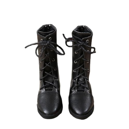 Uteruik BJD Puppe Lederstiefel 1/3 60cm BJD Puppe Schwarze Schnürschuhe Puppenzubehör von Uteruik