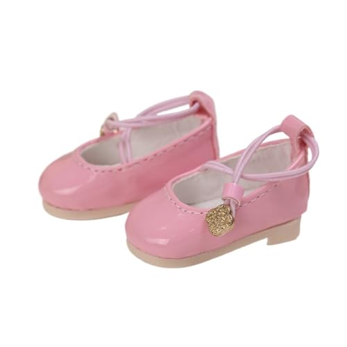 Uteruik BJD-Puppen-Lederschuhe, 1/6, 11,8 Zoll, BJD-Puppenschnallenschuhe, Puppenzubehör (Pink-a) von Uteruik