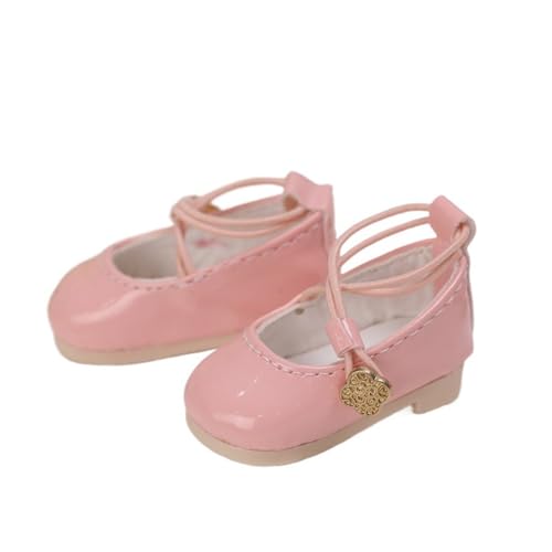Uteruik BJD-Puppen-Lederschuhe, 1/6, 11,8 Zoll, BJD-Puppenschnallenschuhe, Puppenzubehör (Pink-b) von Uteruik