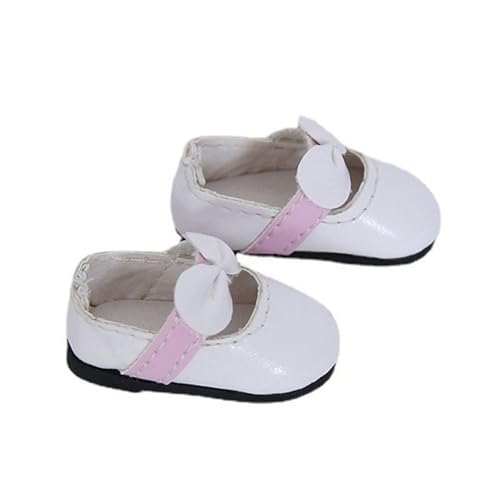 Uteruik BJD-Puppen-Lederschuhe, 1/6, 11,8 Zoll, BJD-SD-Puppe, weiße Schleifenschuhe, Puppenzubehör (#A) von Uteruik