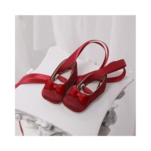Uteruik BJD Puppen-Schnürschuhe, 1/6, 11,8 Zoll, BJD-Puppe, Flache Schleifenschuhe, Puppenzubehör, Rot Uteruik BJD Puppen-Schnürschuhe, 1/6, 11,8 Zoll, BJD-Puppe, Flache Schleifenschuhe, Puppenzubehör, Rot von Uteruik