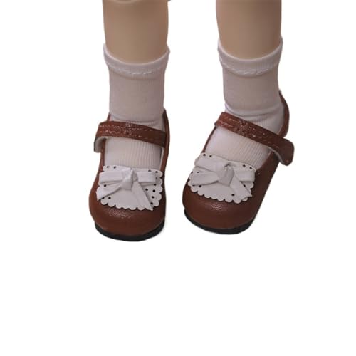 Uteruik BJD Puppenlederschuhe 1/6 11,8 Zoll BJD Puppe Retro Schuhe Puppenzubehör Braun von Uteruik