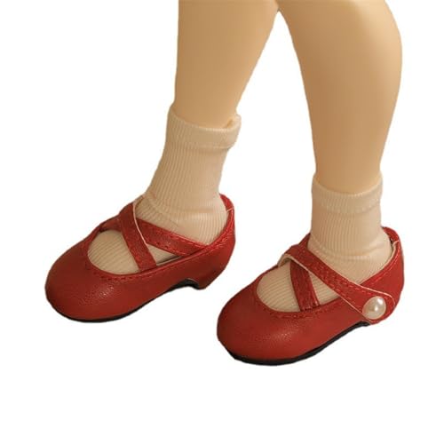 Uteruik BJD Puppenlederschuhe 1/6 11,8 Zoll BJD Puppenschuhe mit hohen Absätzen Puppenzubehör Rot Uteruik BJD Puppenlederschuhe 1/6 11,8 Zoll BJD Puppenschuhe mit hohen Absätzen Puppenzubehör Rot von Uteruik