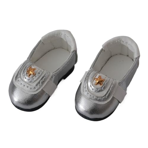 Uteruik BJD Puppenlederschuhe 1/6 11,8 Zoll BJD SD Puppe Schuhe mit niedrigem Absatz Pentagramm-Design Puppenzubehör Silber Uteruik BJD Puppenlederschuhe 1/6 11,8 Zoll BJD SD Puppe Schuhe mit niedrigem Absatz Pentagramm-Design Puppenzubehör Silber von Uteruik